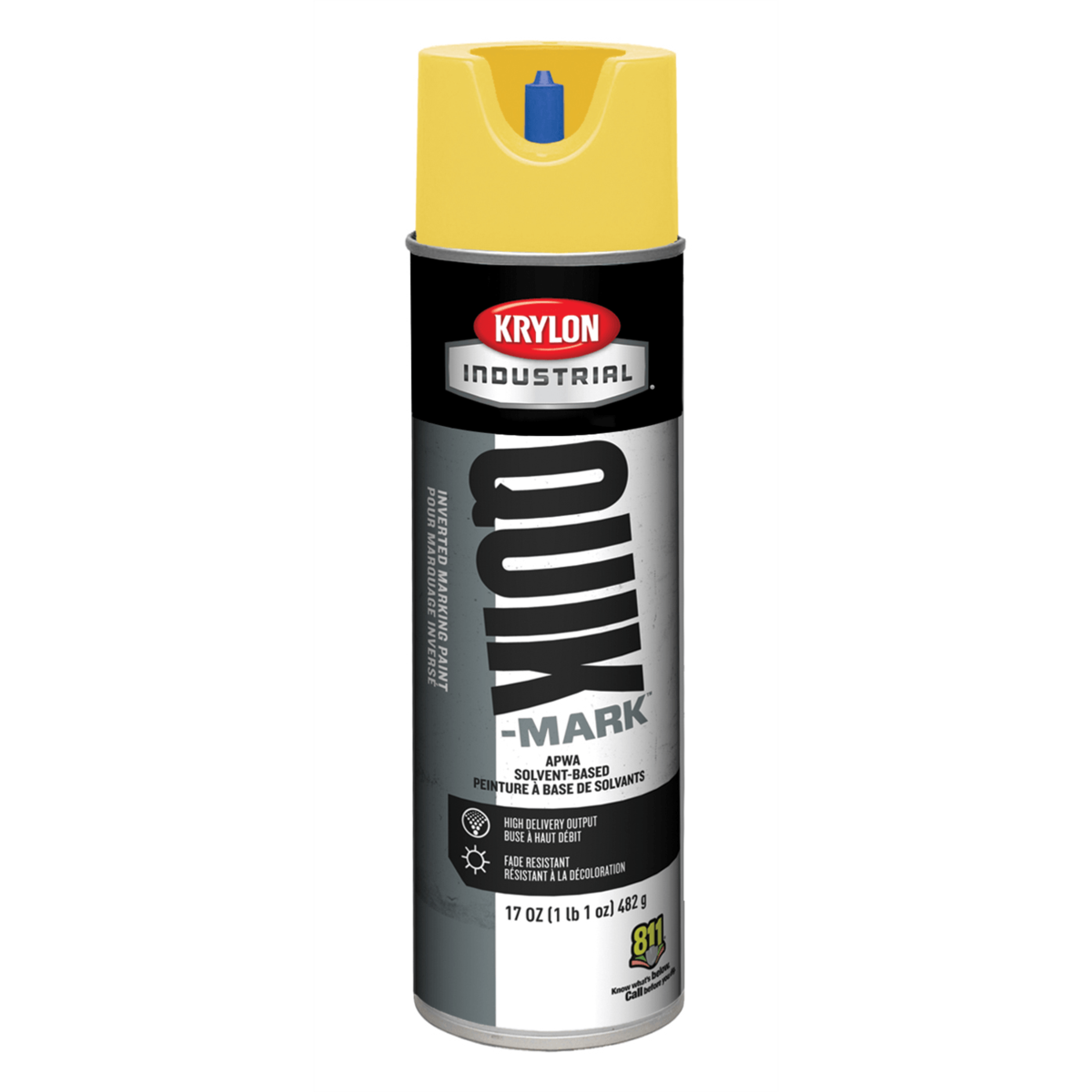 Krylon® Industrial Quik-Mark™ Solvent-Based Inverted Marking Paint, APWA High Visibility Yellow